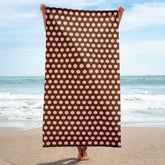 Pink on Brown Polka Dots Beach Bath Towel, Towel, $ 42.95, A Moment Of Now™
